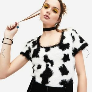 NWT dELIA*s Cow Chic Fuzzy Sweater XXL